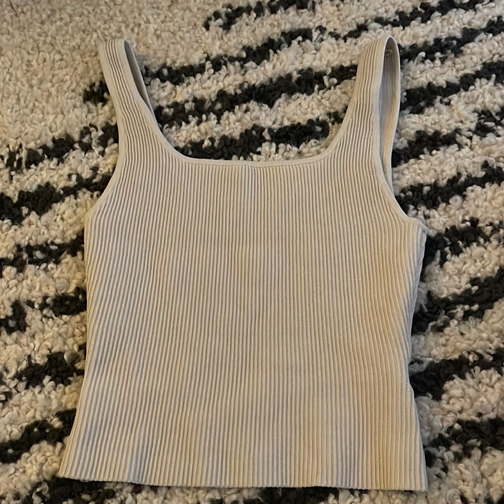 Babaton sculpt knit tank in white size small